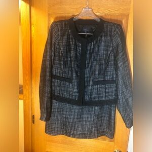 Chadwicks Black and Gray Women's Blazer Skirt Set